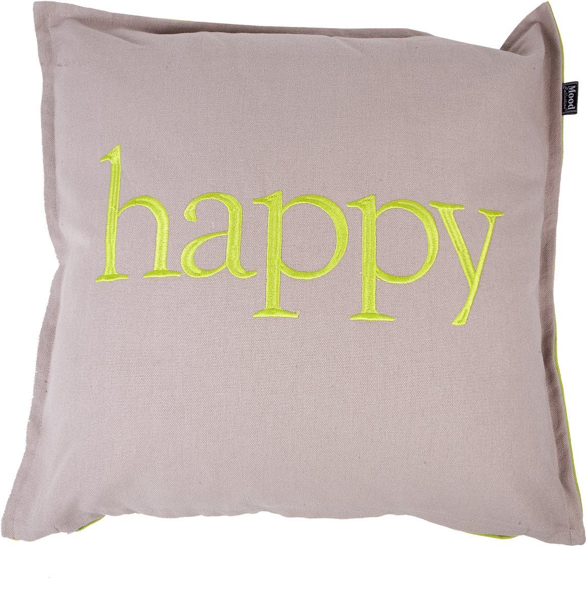 In the Mood Happy Sierkussen - 50x50 cm - Kiezel/Lime
