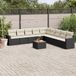 Maison Exclusive - Ensemble de meubles de jardin 10 pièces avec canapé et coussins, noir, en polyrotin