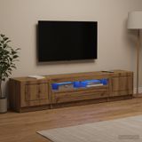 Prolenta Maison Exclusive - Meuble TV LED UTRECHT, 3 pièces, en bois stratifié imitation chêne massif