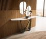 Edge table console Edge Polygonal 180x50 cm céramique Onyx Champagne Spios métal finition effet titane