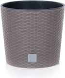 Prosperplast Pot de fleurs décoratif Rato rond Ø25cm H22.4cm plastique brun