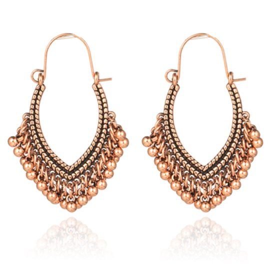 Deja Jewels Lookinggoodtoday Goudkleurige dames oorbellen hangers met goudkleurige kraaltjes