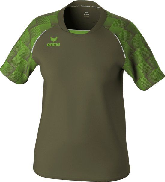 Erima Evo Star Shirt Korte Mouw Dames - Khaki / Green Gecko - Maat 42