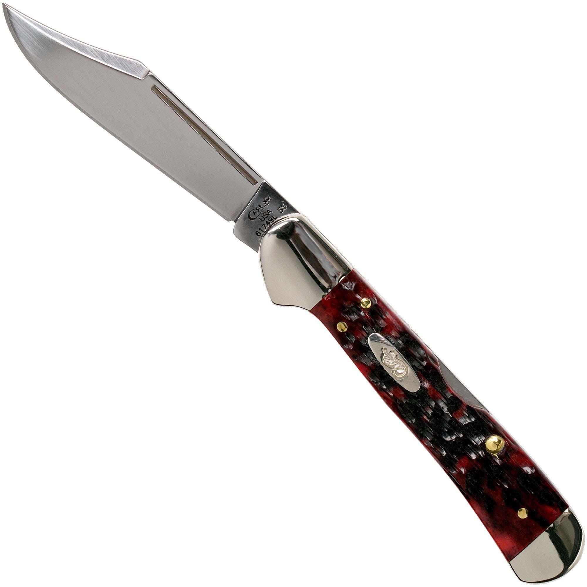 Case Knives Case Mini Copperlock Crimson Red Peach Seed Jigged Bone, 27385, 61749L SS zakmes