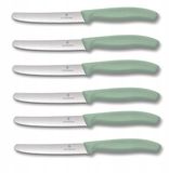 Victorinox Swiss Classic Set de couteaux de table - 6 pièces, Vert clair, 11 cm