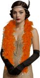 Fiestas Guirca Carnaval verkleed boa met veren - oranje