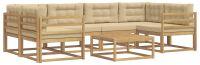 vidaXL Ensemble de canapés d'extérieur 5 pc Blanc et Beige