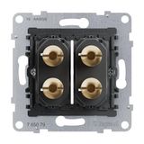 LEGRAND, SEANO 2-voudige luidsprekeraansluiting, inzet, 4 mm aansluitingen, vergulde messing bussen voor eersteklas signaaloverdracht, 765079
