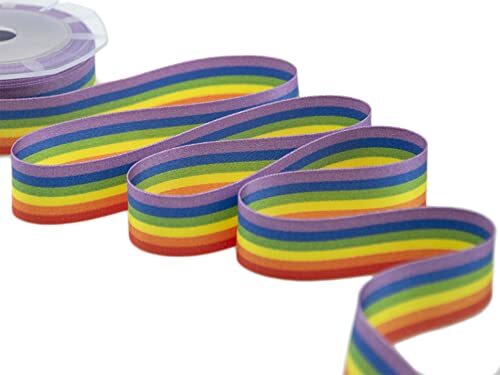 Furlanis satijnen lint regenboog 25 mm x 10 m