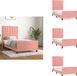 vidaXL Bedframe met hoofdeinde fluweel roze 90x190 cm