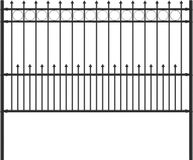 vidaXL Spike Ring Omheining HORST 200 x 166 cm Gepoedercoat staal Zwart