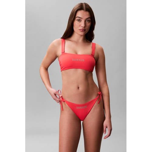 Calvin Klein strik bikinibroekje koraalrood