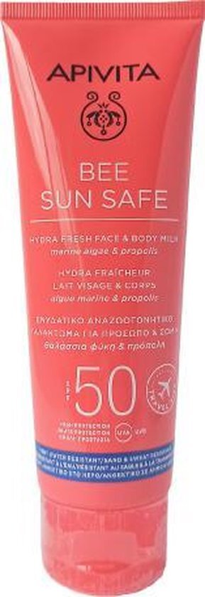 Apivita Bee Sun Safe Moisturizing Refreshing Emulsion For Face &amp; Body Spf50 100ml