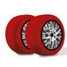 R.Evolution Calze da Neve Omologate Italia RRR, 2 Calze, Taglia L, Rosso, Catene da Neve Tessili per R14 - R20