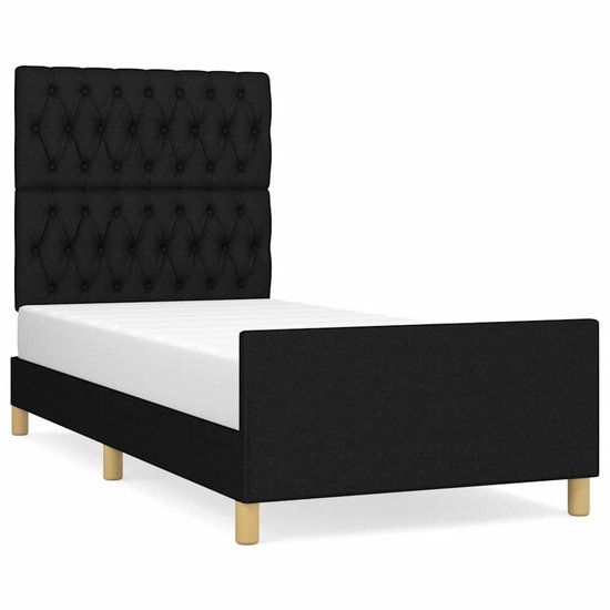 vidaXL Bedframe Zwart Stof 90x190 cm
