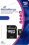 MediaRange MR955 - MicroSDXC 64GB - Class 10 - 60MB/s Lezen - Zwart