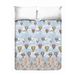 PENSIERI DELICATI Sprei voor tweepersoonsbed, 260 x 280 cm, eenpersoonslaken 100% katoen, ideaal als meubel, dekbed voor 2 eenpersoonsbedden, patroon vliegen, 100% Made in Italy