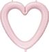 Partydeco Bruiloft foto Frame - hart - lichtroze - 84 x 84 cm