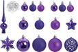 Merkloos / Sans marque G. Wurm Kerstballen set - 111-delig - kunststof - paars - 3-6 cm