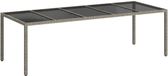 vidaXL Grey Poly Rattan Garden Table