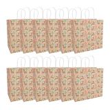 Idena 30503-12 - Vrolijk kerstpakket, 12 stuks, geschenktasjes in het formaat 28 x 28 x 15 cm, papieren tasjes voor kerstmis