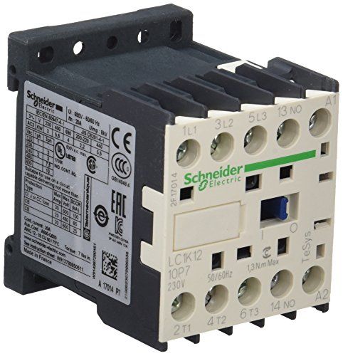 SCHNEIDER ELECTRIC LC1K1210P7 – vermogensbeveiliging, 3p+1S, 5,5kW/400V/AC3, 12A, spoel 230V 50/60Hz