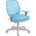 Fauteuil de bureau inclinable ergonomique et réglable en hauteur (avec 5 roulettes), dimensions : 55 x 48 x 82,5-94,5 cm, bleu