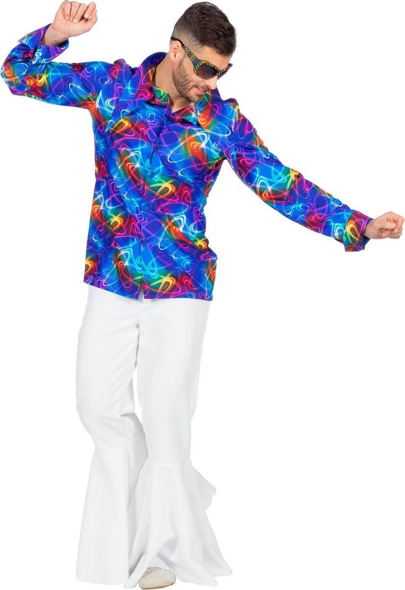 Wilbers Disco Shirt Atomic Heren - Maat 52 - Blauw - Polyester - 8720059009589