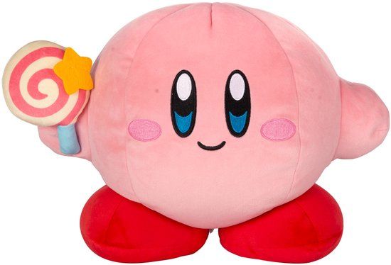 Tomy Kirby Mocchi-Mocchi Mega Knuffel Figure Kirby met invincible Magic Toverstaf / Toverstok 33 cm