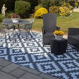 Valiant FIR564 Geometrisch buitentapijt voor terras en terras - 3,6 m x 2,7 m, grijs