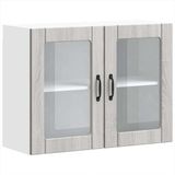 vidaXL Lucca sonoma glazen wandkast en deur grijs