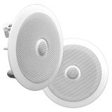 Pyle Plafondluidspreker, 300 W - 20 cm, 2-weg inbouwluidspreker met platte woofer, eenvoudige installatie, krachtige woofer, ideaal voor thuis en commercieel