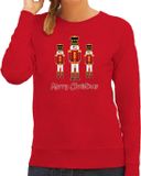 Bellatio Decorations Foute Kersttrui/Sweater Dames - Notenkrakers - Rood - XXL