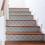Ambiance Sticker Zelfklevende trap, tegels, trap, Lesia, zelfklevend, voor trap, cementtegels, 2 stroken van 15 cm x 105 cm