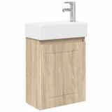 vidaXL Badkamermeubel met kraan Sonoma eiken 45,5 x 22,5 x 84 cm