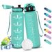 HoneyHolly Drinkfles, 1000 ml, met tijdmarkeringen, motiverende fles, lekvrij, sportfles, fitnessfles, waterfles, waterfles voor school, camping, yoga, kantoor