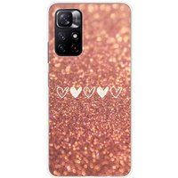 Xiaomi Bedrukt siliconen hoesje compatibel met Xiaomi Redmi Note 11 5G, Xiaomi Redmi Note 11S 5G Paillettes coeur