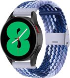 By Qubix - Braided nylon smartwatch bandje - Blauw gemêleerd - 20mm