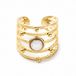 Deja Jewels - Dames ring - Goudkleurig edelstaal - Witte Cabochon