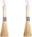 Sans marque 2 pièces - Brosse à récurer en bambou naturel