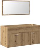 vidaXL Badkamerkast met spiegel, bewerkt hout, artisanaal eikenkleurig