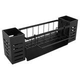 ASelected Spoelbak-organizer, keukenorganizer, gootsteenorganizer met zelflegende afvoerbak en spoeldoekhouder voor keuken en badkamer