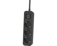 Philips tafelcontactdoos 3 voudig met schakelaar zwart