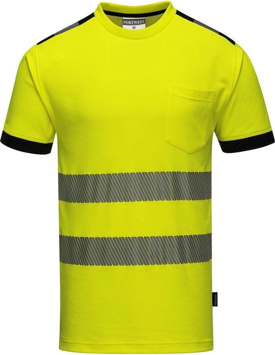 Portwest T181 Vision Hi-Vis T-shirt - Geel/Zwart - Maat M