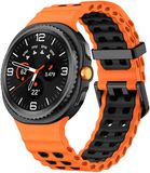 Strap-it Ocean siliconen bandje met gespsluiting geschikt voor Samsung Galaxy Watch 9 (40/44mm) / Watch 8 (40/44mm) / 8 Classic (46mm) - oranje/zwart