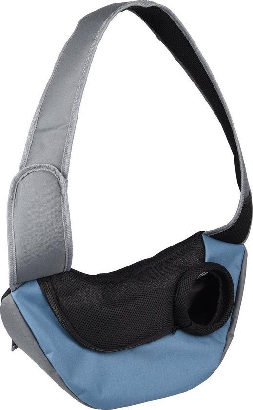 Flamingo Yumpa - Buikdrager Honden - Kangoeroezak Grijs/blauw - 50x18x25cm