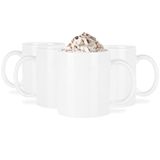 Glasmark KROSNO 1992 mok keramiek set van 4 300 ml koffiekopje koffiemok drinkbeker theekopjes vaatwasmachinebestendig wit Rita