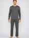 Joop! Pyjama Core Lange Mouw Katoen Elastaan Effen Mannen OPEN GREY S