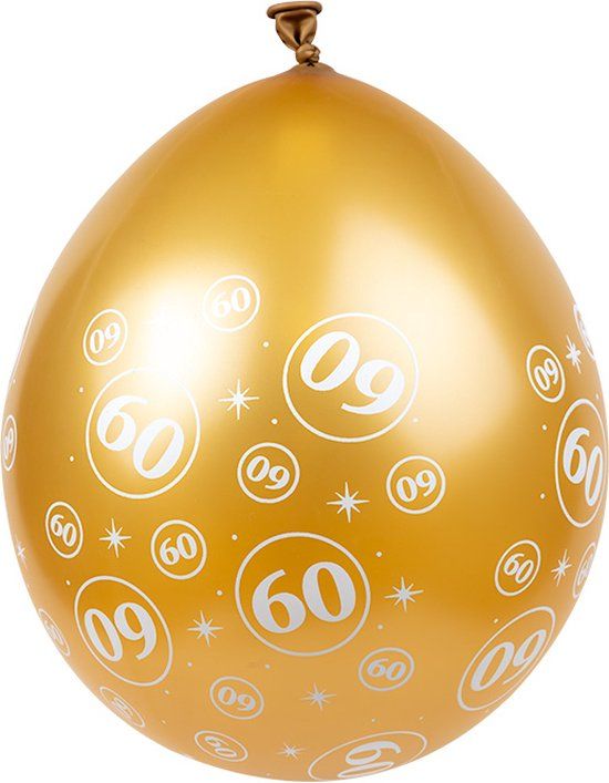 Gouden 60 Jaar Getrouwd Ballonnen - 6 Stuks - Jubileum Decoratie