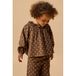 LIL' ATELIER Mini gebloemde blousetop met ruches - bruingroen